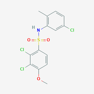 molecular formula C14H12Cl3NO3S B3534372 2,3-dichloro-N-(5-chloro-2-methylphenyl)-4-methoxybenzenesulfonamide 