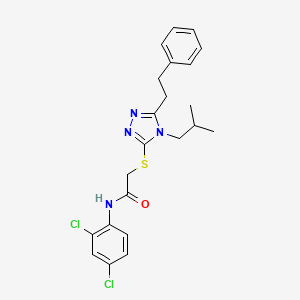 molecular formula C22H24Cl2N4OS B3534377 N-(2,4-dichlorophenyl)-2-{[4-isobutyl-5-(2-phenylethyl)-4H-1,2,4-triazol-3-yl]thio}acetamide 
