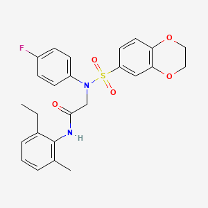 N~2~-(2,3-dihydro-1,4-benzodioxin-6-ylsulfonyl)-N~1~-(2-ethyl-6-methylphenyl)-N~2~-(4-fluorophenyl)glycinamide