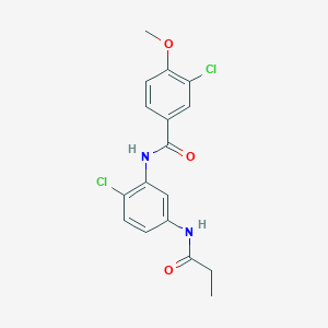 molecular formula C17H16Cl2N2O3 B3534398 3-chloro-N-[2-chloro-5-(propionylamino)phenyl]-4-methoxybenzamide 