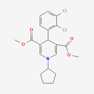 molecular formula C20H21Cl2NO4 B3534411 dimethyl 1-cyclopentyl-4-(2,3-dichlorophenyl)-1,4-dihydro-3,5-pyridinedicarboxylate 