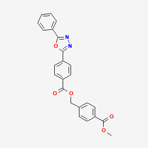 molecular formula C24H18N2O5 B3534420 4-(methoxycarbonyl)benzyl 4-(5-phenyl-1,3,4-oxadiazol-2-yl)benzoate 