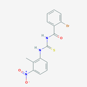 molecular formula C15H12BrN3O3S B3534435 2-bromo-N-{[(2-methyl-3-nitrophenyl)amino]carbonothioyl}benzamide 
