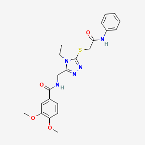 N-({5-[(2-anilino-2-oxoethyl)thio]-4-ethyl-4H-1,2,4-triazol-3-yl}methyl)-3,4-dimethoxybenzamide
