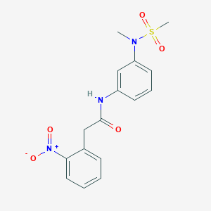 molecular formula C16H17N3O5S B3534450 N-{3-[methyl(methylsulfonyl)amino]phenyl}-2-(2-nitrophenyl)acetamide 