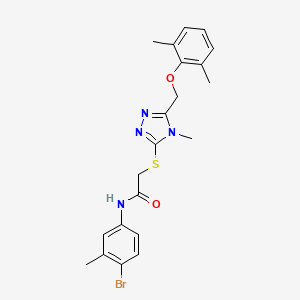 molecular formula C21H23BrN4O2S B3534457 N-(4-bromo-3-methylphenyl)-2-({5-[(2,6-dimethylphenoxy)methyl]-4-methyl-4H-1,2,4-triazol-3-yl}thio)acetamide 
