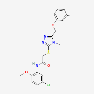 molecular formula C20H21ClN4O3S B3534476 N-(5-chloro-2-methoxyphenyl)-2-({4-methyl-5-[(3-methylphenoxy)methyl]-4H-1,2,4-triazol-3-yl}thio)acetamide 