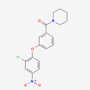 molecular formula C18H17ClN2O4 B3534489 1-[3-(2-chloro-4-nitrophenoxy)benzoyl]piperidine 
