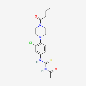 molecular formula C17H23ClN4O2S B3534499 N-({[4-(4-butyryl-1-piperazinyl)-3-chlorophenyl]amino}carbonothioyl)acetamide 