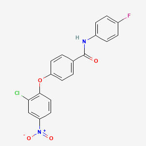 molecular formula C19H12ClFN2O4 B3534505 4-(2-chloro-4-nitrophenoxy)-N-(4-fluorophenyl)benzamide 