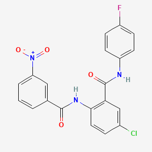 molecular formula C20H13ClFN3O4 B3534518 5-chloro-N-(4-fluorophenyl)-2-[(3-nitrobenzoyl)amino]benzamide 