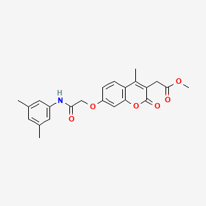 molecular formula C23H23NO6 B3534524 methyl (7-{2-[(3,5-dimethylphenyl)amino]-2-oxoethoxy}-4-methyl-2-oxo-2H-chromen-3-yl)acetate 