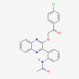 molecular formula C24H18ClN3O3 B3534533 N-(2-{3-[2-(4-chlorophenyl)-2-oxoethoxy]-2-quinoxalinyl}phenyl)acetamide 