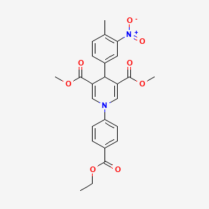 dimethyl 1-[4-(ethoxycarbonyl)phenyl]-4-(4-methyl-3-nitrophenyl)-1,4-dihydro-3,5-pyridinedicarboxylate