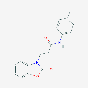 molecular formula C17H16N2O3 B353454 N-(4-methylphenyl)-3-(2-oxo-1,3-benzoxazol-3(2H)-yl)propanamide CAS No. 830344-21-3