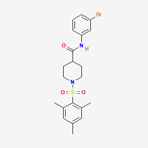 molecular formula C21H25BrN2O3S B3534556 N-(3-bromophenyl)-1-(mesitylsulfonyl)-4-piperidinecarboxamide 