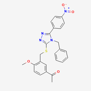 1-[3-({[4-benzyl-5-(4-nitrophenyl)-4H-1,2,4-triazol-3-yl]thio}methyl)-4-methoxyphenyl]ethanone