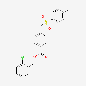 molecular formula C22H19ClO4S B3534590 2-chlorobenzyl 4-{[(4-methylphenyl)sulfonyl]methyl}benzoate 
