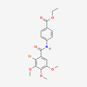 molecular formula C19H20BrNO6 B3534594 ethyl 4-[(2-bromo-3,4,5-trimethoxybenzoyl)amino]benzoate 