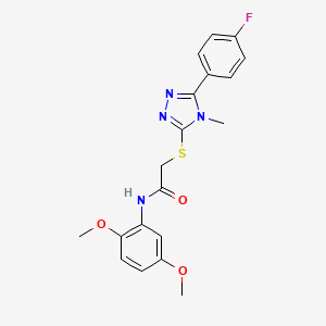 molecular formula C19H19FN4O3S B3534600 N-(2,5-dimethoxyphenyl)-2-{[5-(4-fluorophenyl)-4-methyl-4H-1,2,4-triazol-3-yl]thio}acetamide 
