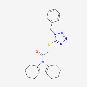molecular formula C22H25N5OS B3534606 9-{[(1-benzyl-1H-tetrazol-5-yl)thio]acetyl}-2,3,4,5,6,7,8,9-octahydro-1H-carbazole 