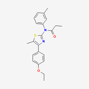 molecular formula C22H24N2O2S B3534621 N-[4-(4-ethoxyphenyl)-5-methyl-1,3-thiazol-2-yl]-N-(3-methylphenyl)propanamide 