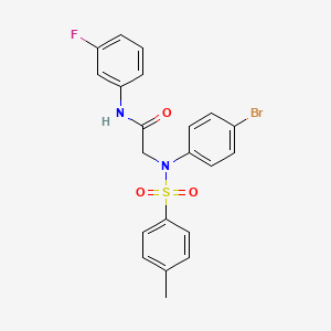 molecular formula C21H18BrFN2O3S B3534636 N~2~-(4-bromophenyl)-N~1~-(3-fluorophenyl)-N~2~-[(4-methylphenyl)sulfonyl]glycinamide 