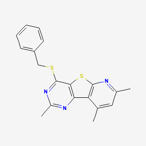 molecular formula C19H17N3S2 B3534641 4-(benzylthio)-2,7,9-trimethylpyrido[3',2':4,5]thieno[3,2-d]pyrimidine 