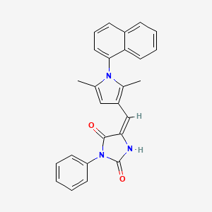 molecular formula C26H21N3O2 B3534649 5-{[2,5-dimethyl-1-(1-naphthyl)-1H-pyrrol-3-yl]methylene}-3-phenyl-2,4-imidazolidinedione 