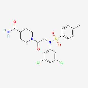 molecular formula C21H23Cl2N3O4S B3534666 1-{N-(3,5-dichlorophenyl)-N-[(4-methylphenyl)sulfonyl]glycyl}-4-piperidinecarboxamide 