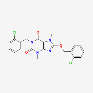 molecular formula C21H18Cl2N4O3 B3534671 1-(2-chlorobenzyl)-8-[(2-chlorobenzyl)oxy]-3,7-dimethyl-3,7-dihydro-1H-purine-2,6-dione 