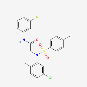 molecular formula C23H23ClN2O3S2 B3534681 N~2~-(5-chloro-2-methylphenyl)-N~2~-[(4-methylphenyl)sulfonyl]-N~1~-[3-(methylthio)phenyl]glycinamide 