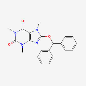 molecular formula C21H20N4O3 B3534695 8-(diphenylmethoxy)-1,3,7-trimethyl-3,7-dihydro-1H-purine-2,6-dione 