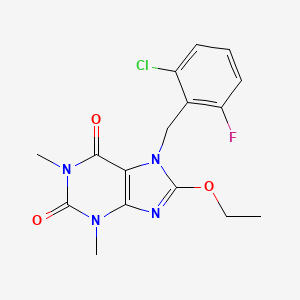 molecular formula C16H16ClFN4O3 B3534699 7-(2-chloro-6-fluorobenzyl)-8-ethoxy-1,3-dimethyl-3,7-dihydro-1H-purine-2,6-dione 