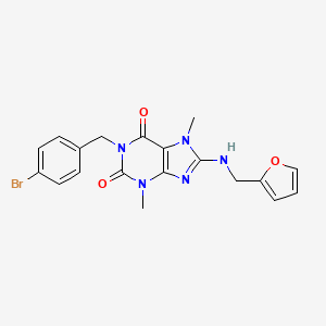 molecular formula C19H18BrN5O3 B3534702 1-(4-bromobenzyl)-8-[(2-furylmethyl)amino]-3,7-dimethyl-3,7-dihydro-1H-purine-2,6-dione 
