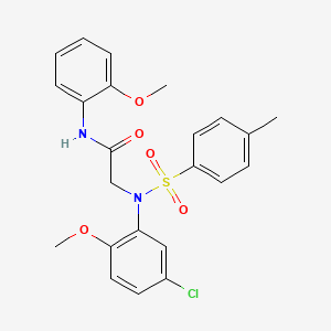 molecular formula C23H23ClN2O5S B3534716 N~2~-(5-chloro-2-methoxyphenyl)-N~1~-(2-methoxyphenyl)-N~2~-[(4-methylphenyl)sulfonyl]glycinamide 