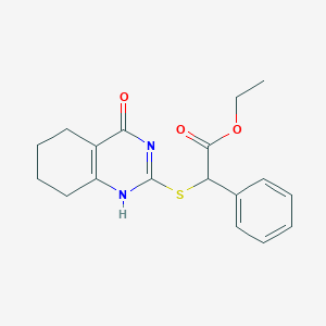 molecular formula C18H20N2O3S B353472 Ethyl 2-((4-hydroxy-5,6,7,8-tetrahydroquinazolin-2-yl)thio)-2-phenylacetate CAS No. 852538-59-1