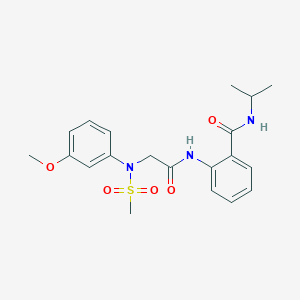 molecular formula C20H25N3O5S B3534741 N-isopropyl-2-{[N-(3-methoxyphenyl)-N-(methylsulfonyl)glycyl]amino}benzamide 