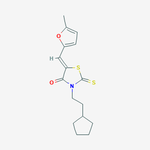 molecular formula C16H19NO2S2 B3534755 3-(2-cyclopentylethyl)-5-[(5-methyl-2-furyl)methylene]-2-thioxo-1,3-thiazolidin-4-one 