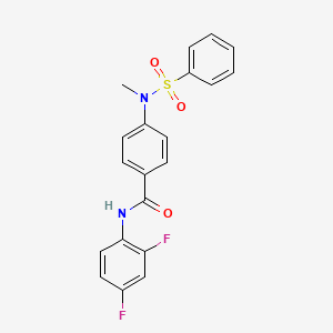 molecular formula C20H16F2N2O3S B3534763 N-(2,4-difluorophenyl)-4-[methyl(phenylsulfonyl)amino]benzamide 