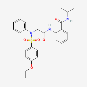 molecular formula C26H29N3O5S B3534780 2-({N-[(4-ethoxyphenyl)sulfonyl]-N-phenylglycyl}amino)-N-isopropylbenzamide 