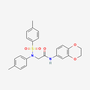 molecular formula C24H24N2O5S B3534790 N~1~-(2,3-dihydro-1,4-benzodioxin-6-yl)-N~2~-(4-methylphenyl)-N~2~-[(4-methylphenyl)sulfonyl]glycinamide 