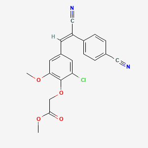 molecular formula C20H15ClN2O4 B3534804 methyl {2-chloro-4-[2-cyano-2-(4-cyanophenyl)vinyl]-6-methoxyphenoxy}acetate 