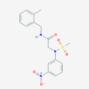 molecular formula C17H19N3O5S B3534807 N~1~-(2-methylbenzyl)-N~2~-(methylsulfonyl)-N~2~-(3-nitrophenyl)glycinamide 