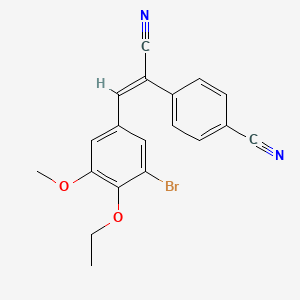 molecular formula C19H15BrN2O2 B3534812 4-[2-(3-bromo-4-ethoxy-5-methoxyphenyl)-1-cyanovinyl]benzonitrile 