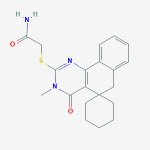 molecular formula C20H23N3O2S B3534814 2-[(3-methyl-4-oxo-4,6-dihydro-3H-spiro[benzo[h]quinazoline-5,1'-cyclohexan]-2-yl)thio]acetamide 