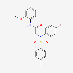molecular formula C22H21FN2O4S B3534816 N~2~-(4-fluorophenyl)-N~1~-(2-methoxyphenyl)-N~2~-[(4-methylphenyl)sulfonyl]glycinamide 