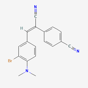 molecular formula C18H14BrN3 B3534820 4-{2-[3-bromo-4-(dimethylamino)phenyl]-1-cyanovinyl}benzonitrile 