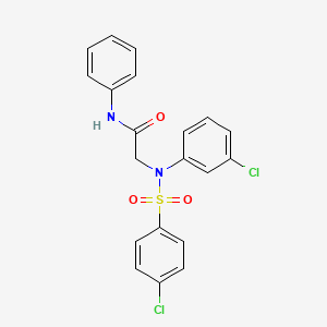 molecular formula C20H16Cl2N2O3S B3534831 N~2~-(3-chlorophenyl)-N~2~-[(4-chlorophenyl)sulfonyl]-N~1~-phenylglycinamide 