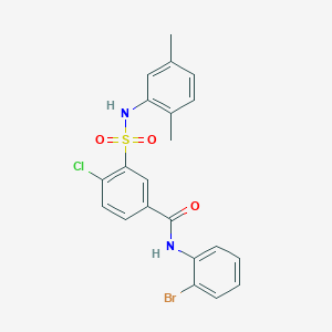 molecular formula C21H18BrClN2O3S B3534837 N-(2-bromophenyl)-4-chloro-3-{[(2,5-dimethylphenyl)amino]sulfonyl}benzamide 